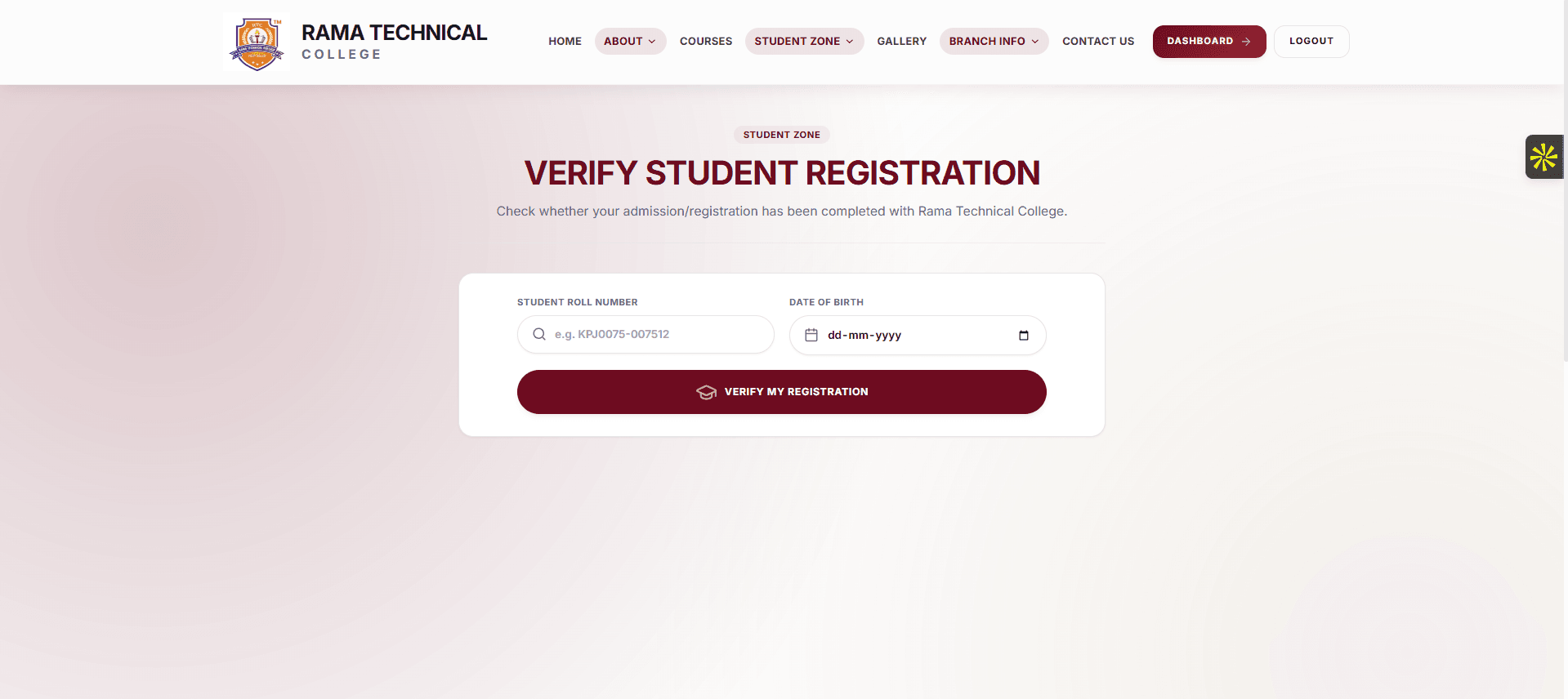 Rama Technical College — Student & Franchise Management SaaS Screenshot 2