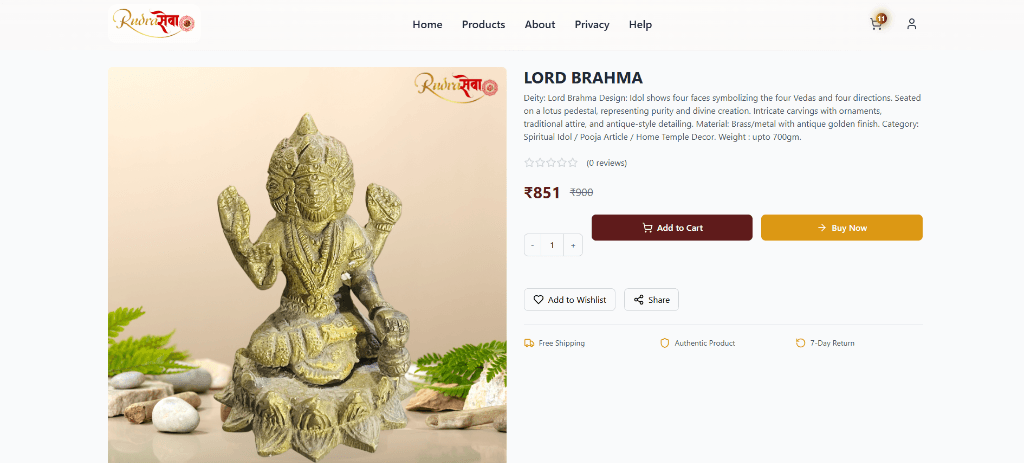Rudra Sewa — Sacred E-Commerce Platform Screenshot 4