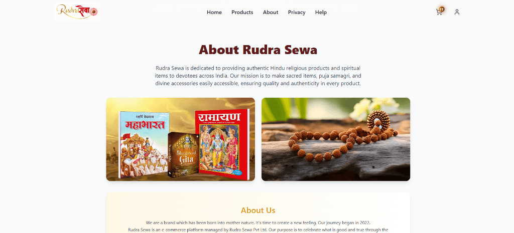 Rudra Sewa — Sacred E-Commerce Platform Screenshot 5